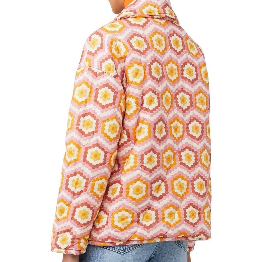Show Me Your Mumu BOHO Powder Puffed Honeycomb Daisy Bomber Jacket - Picture 4 of 14